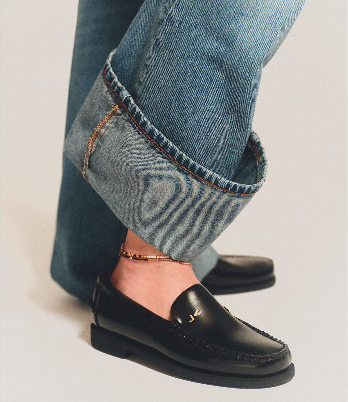 Mocassins Frank noirs, Sebago x Jeanne Vouland