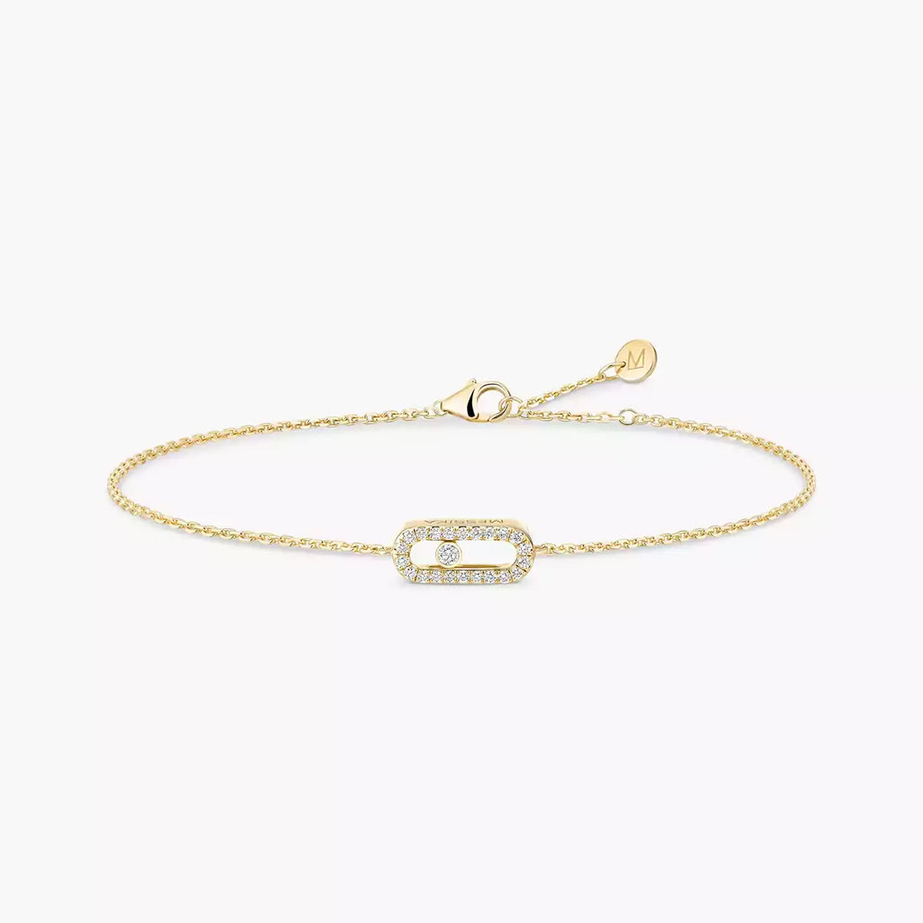 Bracelet Move Uno pavé, mini modèle — or jaune, Messika