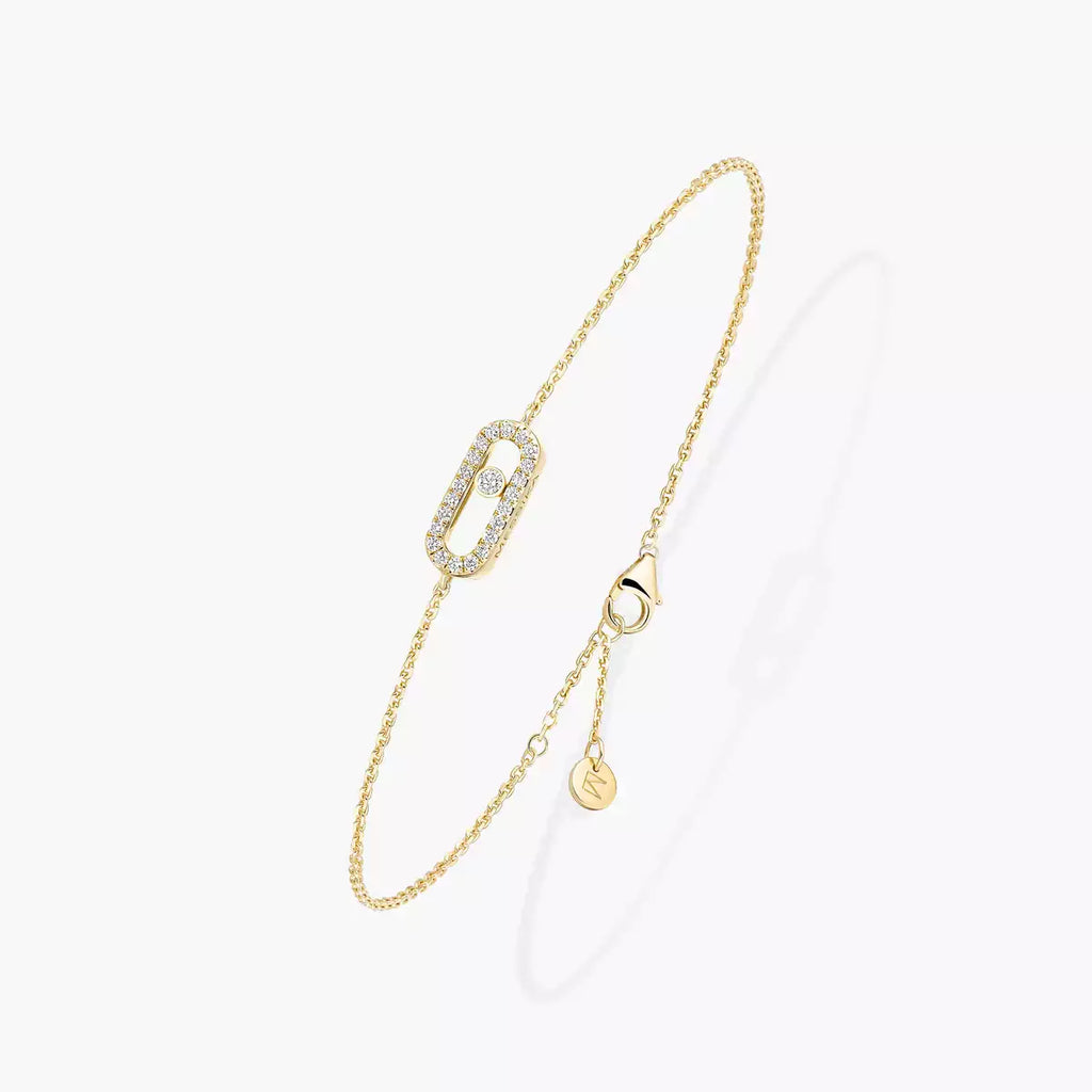 Bracelet Move Uno pavé, mini modèle — or jaune, Messika