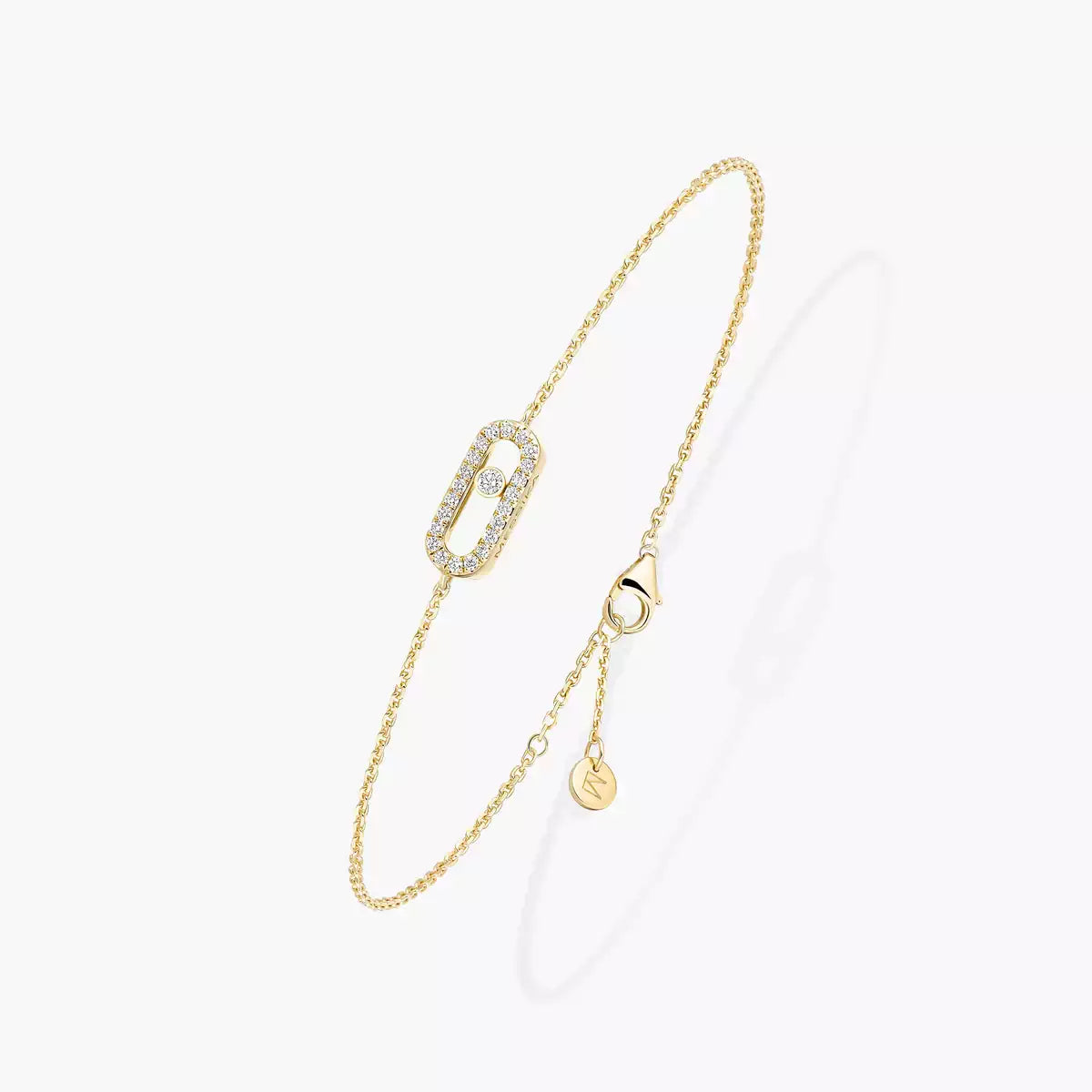 Bracelet Move Uno pavé, mini modèle — or jaune, Messika
