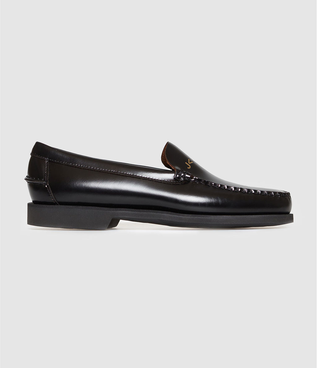 Mocassins Frank noirs, Sebago x Jeanne Vouland