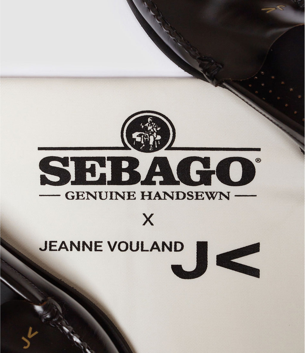 Mocassins Frank noirs, Sebago x Jeanne Vouland