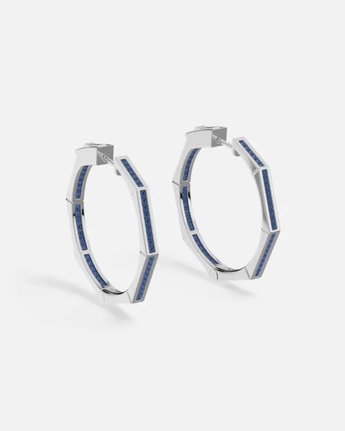 Boucle d'oreilles Créoles Géométriques Pavé | APM MONACO