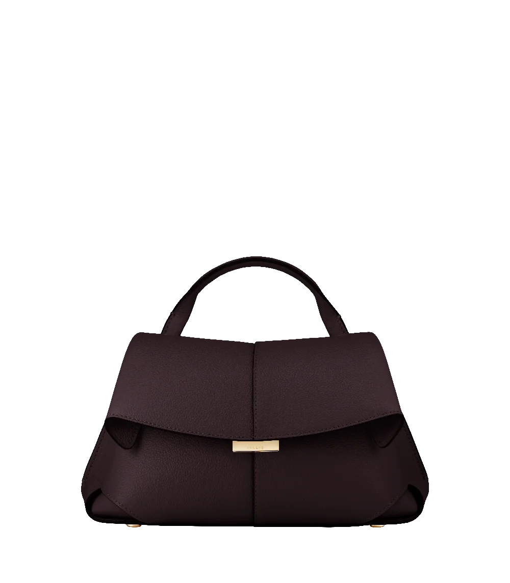 Polène, sac Mokki Mini en cuir grainé prune
