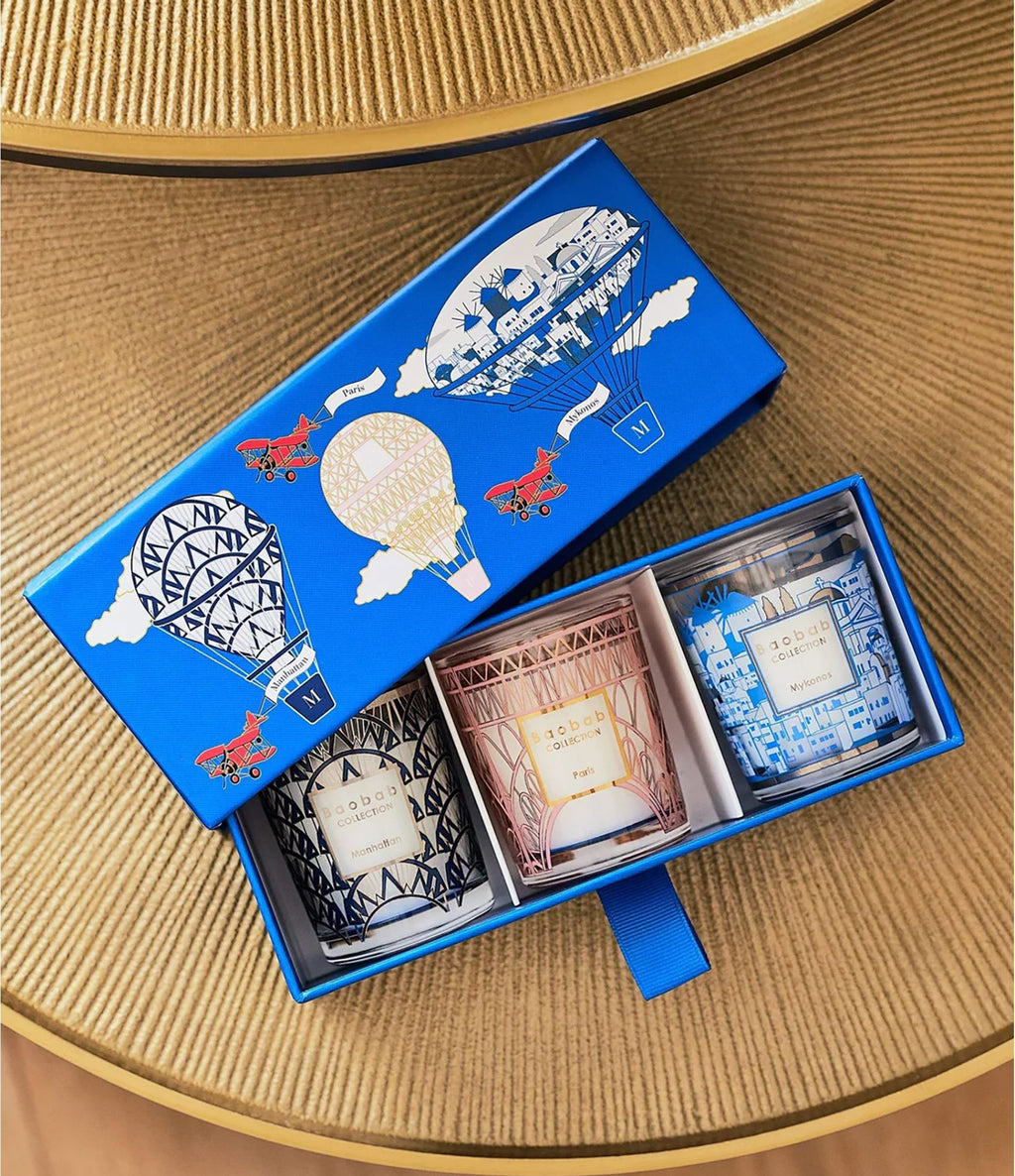 Lulli sur la Toile, trio de bougies de voyage mini